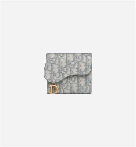 dior saddle wallet grey